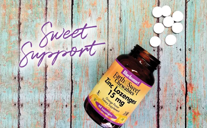 Bluebonnet Nutrition EarthSweet Zinc Lozenges Natural Orange Flavor 15 mg 60 Lozenges - Sweet Support