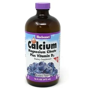 Bluebonnet Nutrition Liquid Magnesium Citrate Mixed Berry Flavor 16 fl oz (472 ml) - Liquid Calcium
