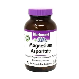Bluebonnet Nutrition Magnesium Aspartate 400 mg 200 Vegetable Capsules - Magnesium Aspartate