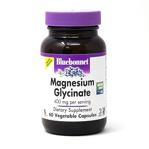 Bluebonnet Nutrition Magnesium Aspartate 400 mg 200 Vegetable Capsules - Magnesium Glycinate