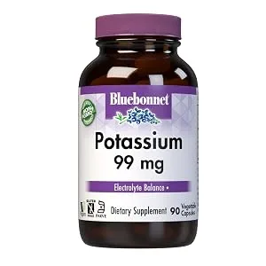 Bluebonnet Nutrition Magnesium Potassium Plus Bromelain 120 Vcaps - Potassium 99 mg