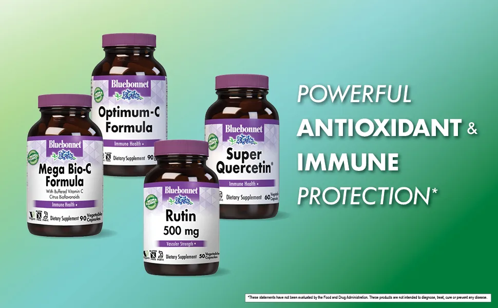 Bluebonnet Nutrition Rutin 500 mg 50 Vegetarian Capsules - Powerful Antioxidant & Immune Protection*