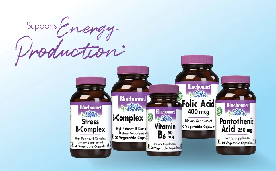 Bluebonnet Nutrition Stress B-Complex 100 Vegetable Capsules - Supports Energy Production