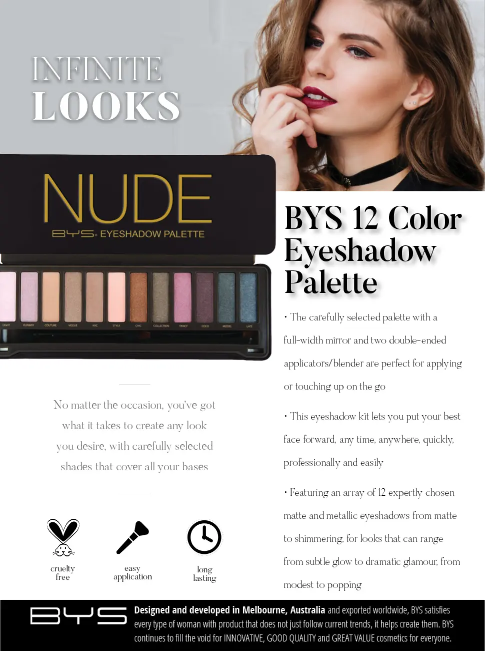 BYS Nude Eyeshadow Palette 12 g - nude eyeshadow palette
