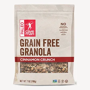Caveman Foods Grain Free Granola Chocolate Almond Crunch 7 oz (198 g) - cinnamon crunch