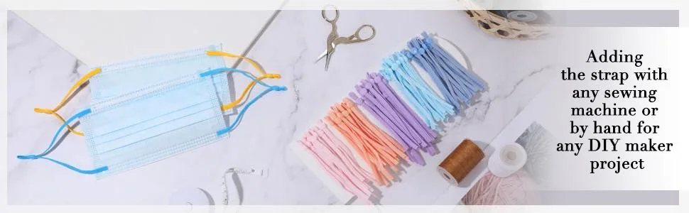 200 Pieces Elastic Cord with Adjustable Buckle Adjustable Earloop Cord Sewing Elastic Strap Elastic Band Cord with Adjustable Buckle for DIY Craft, Adults and Kids (Mixed Colors) - product information 7