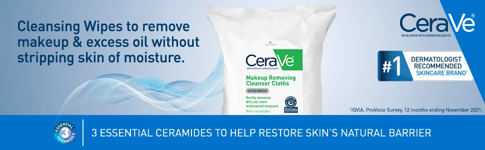 CeraVe Makeup Removing Cleanser Cloths Ultra Gentle 25 Pre-Moistened Towelettes - Make Up Wipe