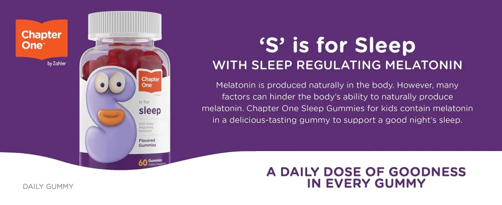 Chapter One S Is For Sleep with Melatonin Flavored Gummies 60 Gummies - Melatonin Gummies