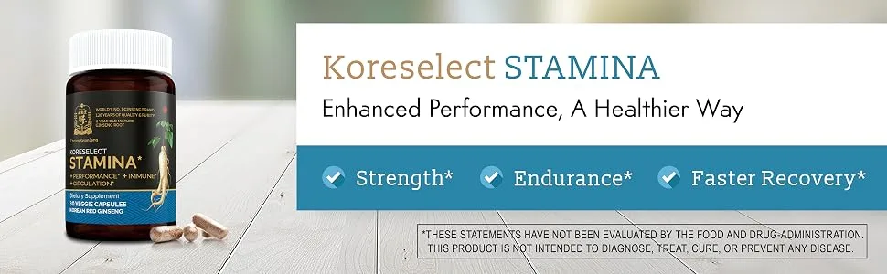 Cheong Kwan Jang Koreselect Stamina 30 Veggie Capsules - koreselect stamina dietary supplement