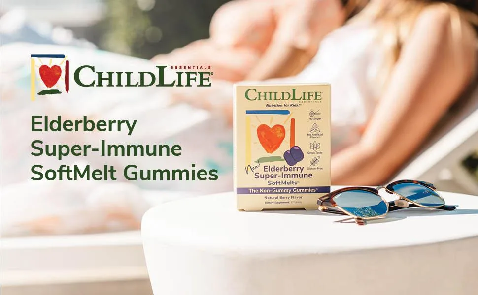 ChildLife Elderberry Super-Immune SoftMelts Natural Berry Flavor 27 Tablets - Elderberry SoftMelt Main