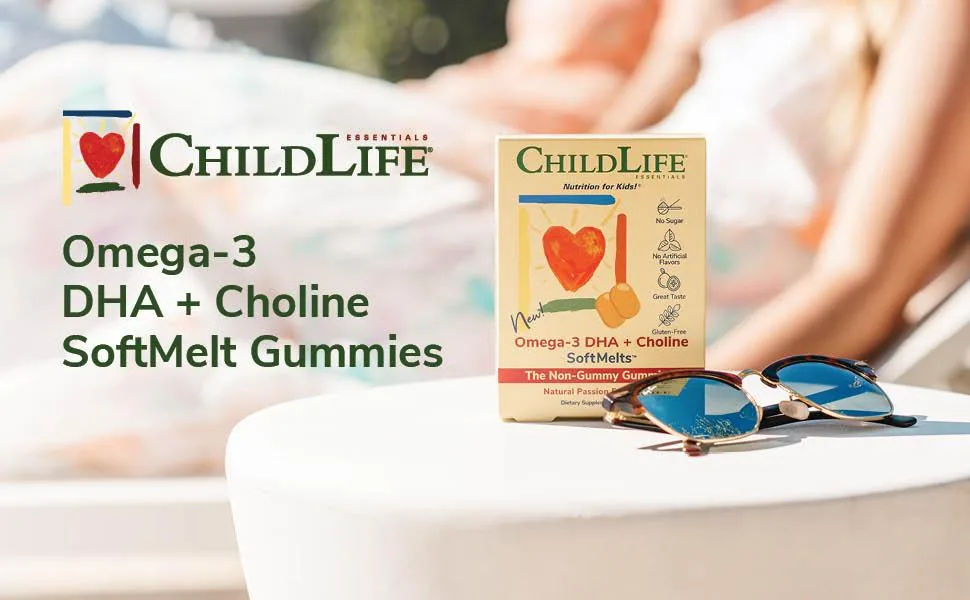ChildLife Omega-3 DHA + Choline SoftMelts Natural Passion Fruit Flavor 27 Tablets - SoftMelt DHA Main