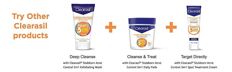Clearasil Stubborn Acne Control 5-in-1 Exfoliating Wash  6.78 fl oz (200 ml) - product information 6