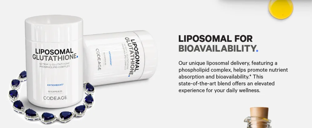 CodeAge Antioxidant Lipsomal Glutathione 60 Capsules - codeage glutathione, glutathione, glutathion, l glutathione, glutathione supplement, glutone 1000