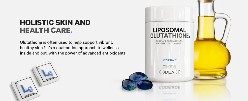CodeAge Antioxidant Lipsomal Glutathione 60 Capsules - codeage liposomal glutathione capsule, l glutathione, skin glutathione supplements pills, setria