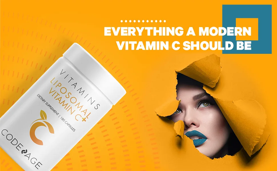 CodeAge Vitamins Liposomal Vitamin C+ 180 Capsules - Codeage - Liposomal Vitamin C + Potent Complex