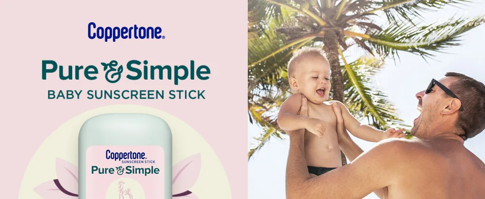 Coppertone Baby Pure & Simple Sunscreen Stick SPF 50 Cocoa Butter 0.49 oz (13.9 g) - coppertone sunscreen, baby sunscreen, sunblock stick, spf, mineral