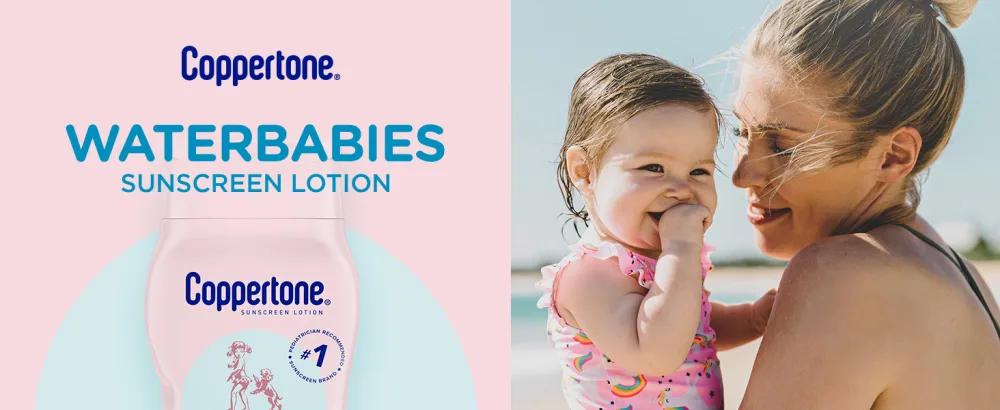 Coppertone Water Babies Sunscreen Lotion SPF 50 8 fl oz (237 ml) - baby sunscreen, coppertone, waterbabies, sunblock, lotion, spf 50, sun protection