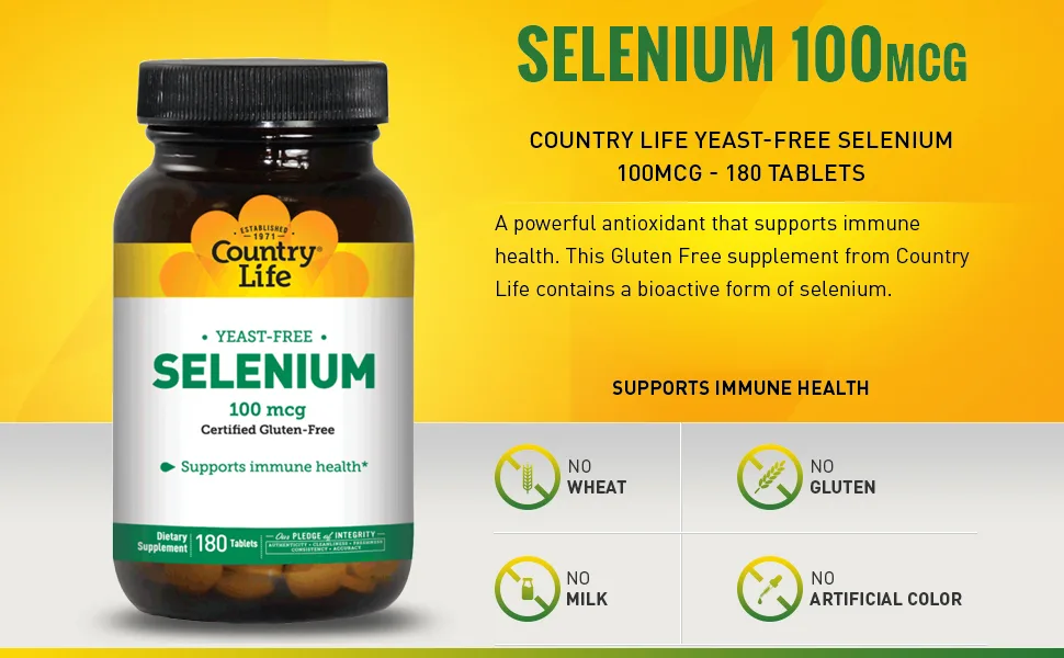 Country Life Selenium 100 mcg 180 Tablets - product information 2