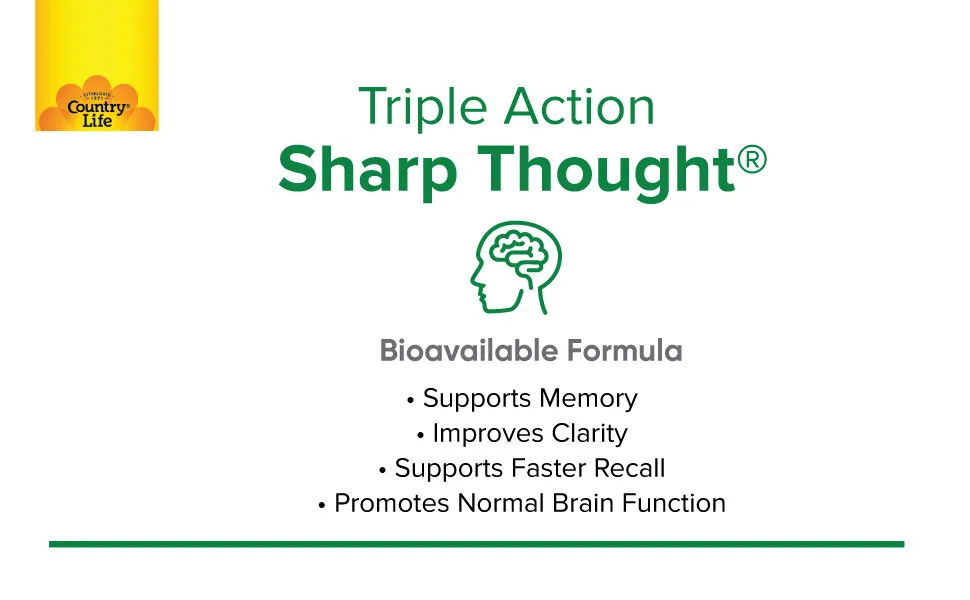 Country Life Triple Action Sharp Thought 30 Capsules - B000MES34O
