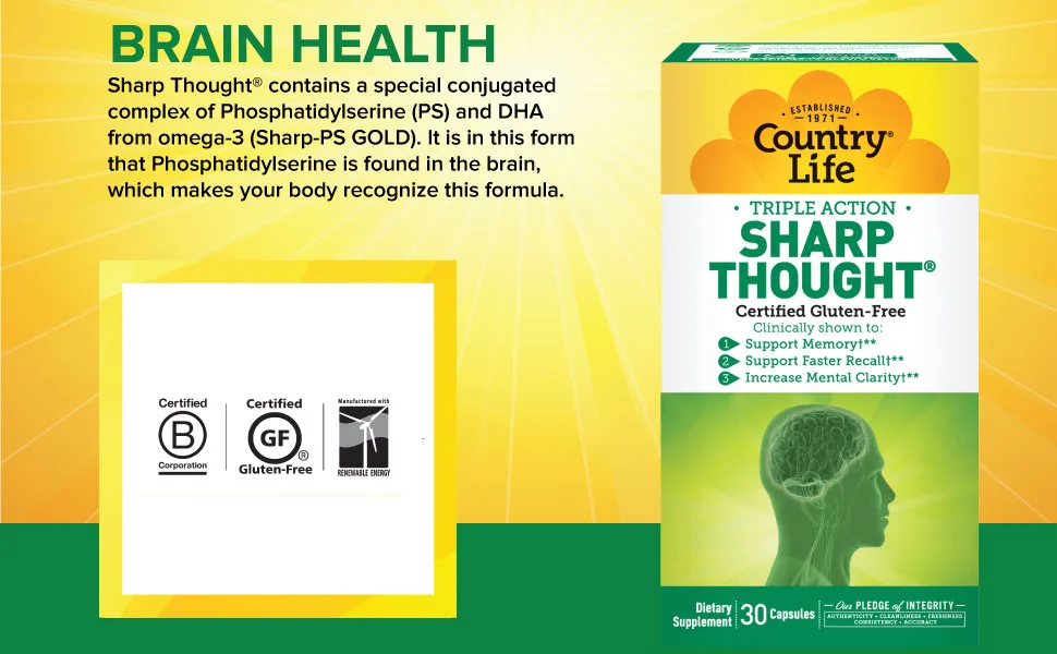 Country Life Triple Action Sharp Thought 30 Capsules - B000MES34O