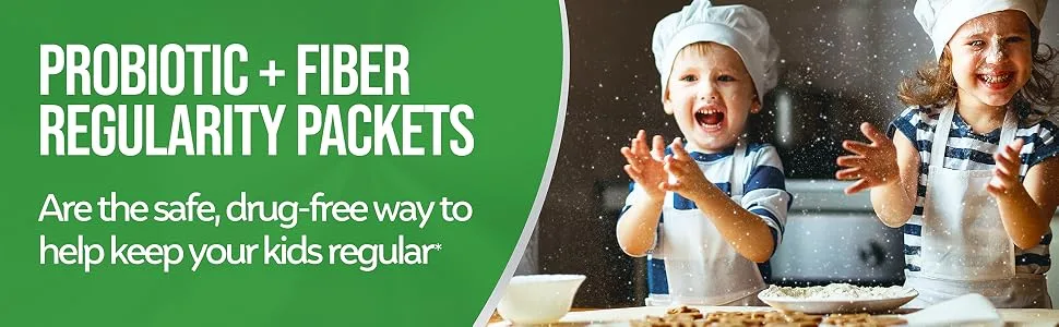Culturelle Kids  Probiotic + Fiber Regularity 1+ Years 24 Single Serve Packets - Regularity Header