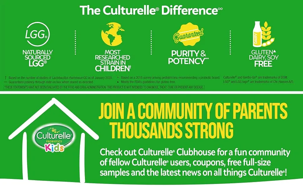 Culturelle Kids Regularity Probiotic + Fiber 1+ Years Unflavored 60 Single Serve Packets - Regularity