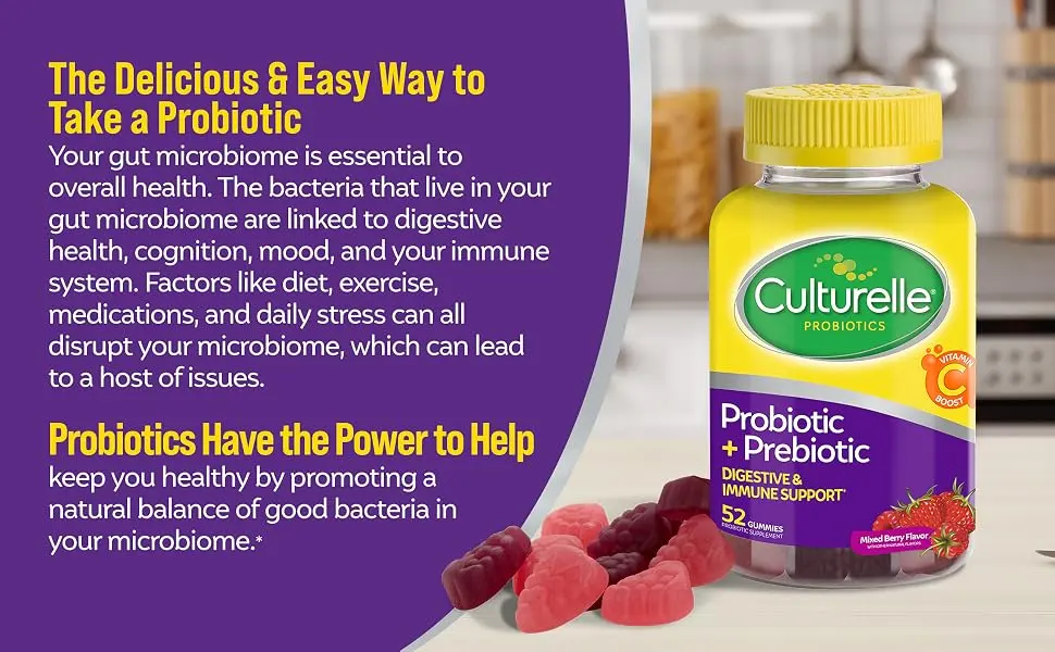 Culturelle Probiotic Gummies Mixed Berry 3 Billion CFUs 52 Gummies - gummies