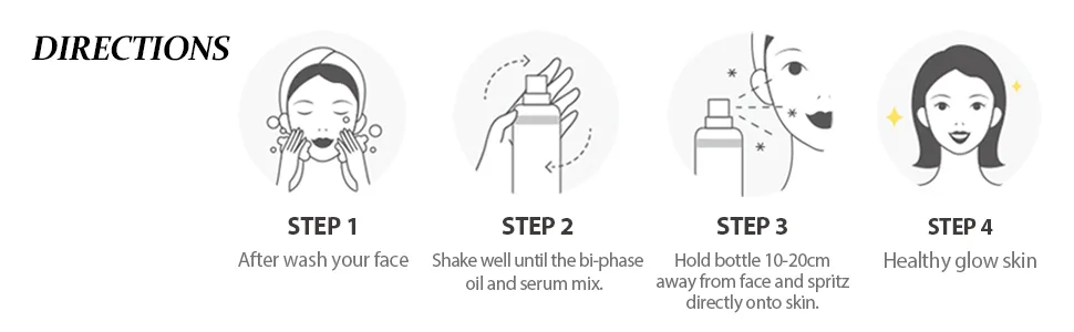 d'Alba White Truffle First Spray Serum 3.38 oz (100 ml) - Directions