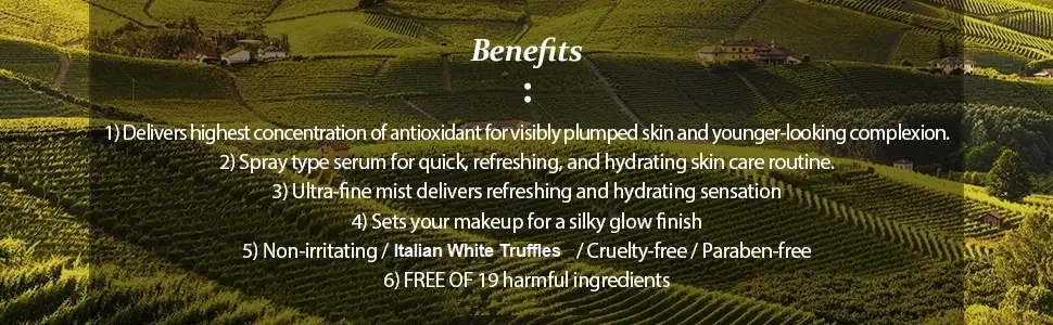 d'Alba White Truffle First Spray Serum 3.38 oz (100 ml) - Key Benefits
