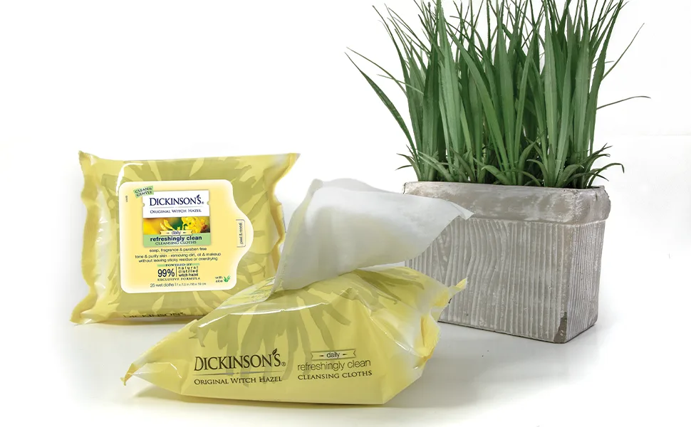 Dickinson Brands Original Witch Hazel Refreshingly Clean Cleansing Cloths  25 Wet Cloths - product information 2