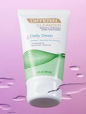 Differin Daily Deep Cleanser 4 fl oz (118 ml) - differin, face cleanser, face moisturizer, lotion, retinoid, differin gel, moisture, oil control