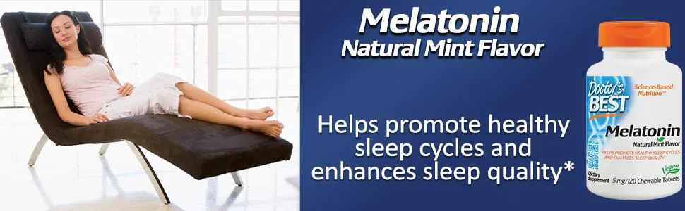 Doctor's Best Melatonin Natural Mint 5 mg 120 Chewable Tablets - product information 1