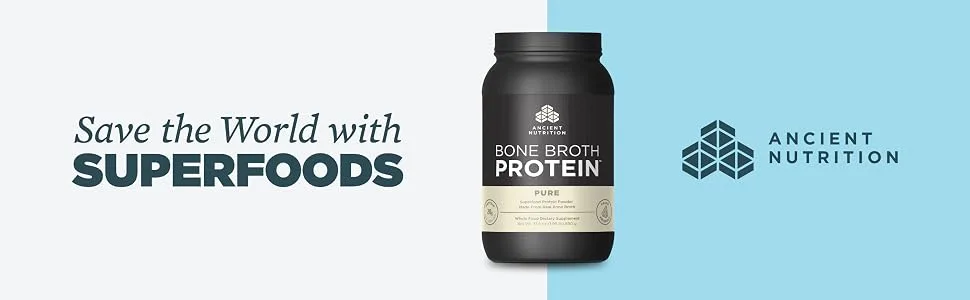 Dr. Axe / Ancient Nutrition Bone Broth Protein Pure 1.96 lbs (890 g) - bbp pure 40 srv