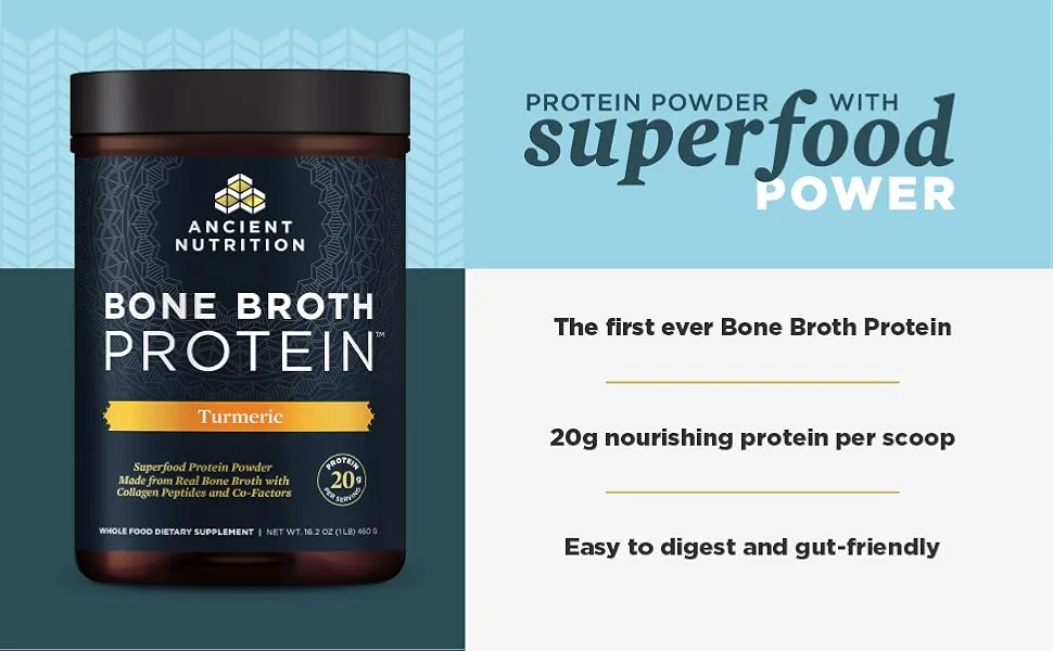 Dr. Axe / Ancient Nutrition Bone Broth Protein Turmeric 1.01 lb (460 g) - product information 3