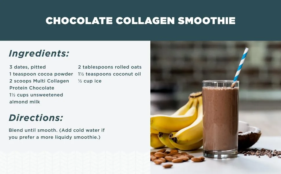 Dr. Axe / Ancient Nutrition Multi Collagen Protein Chocolate 1.16 lb (524 g) - mcp chocolate recipe