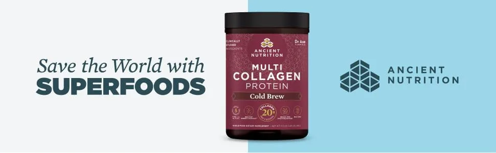 Dr. Axe / Ancient Nutrition Multi Collagen Protein Cold Brew Collagen 1.1 lbs (500 g) - mcp cold brew