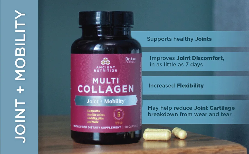 Dr. Axe / Ancient Nutrition Multi Collagen Joint + Mobility 90 Capsules - Multi Collagen Joint + Mobility