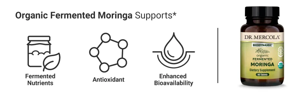 Dr. Mercola Biodynamic Organic Fermented Moringa 90 Tablets - Organic Fermented Moringa 90 Tablets