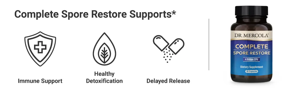 Dr. Mercola Complete Spore Restore 4 Billion CFU 30 Capsules - product information 1