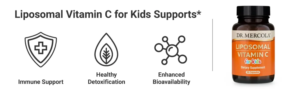 Dr. Mercola Liposomal Vitamin C for Kids 30 Capsules - product information 1
