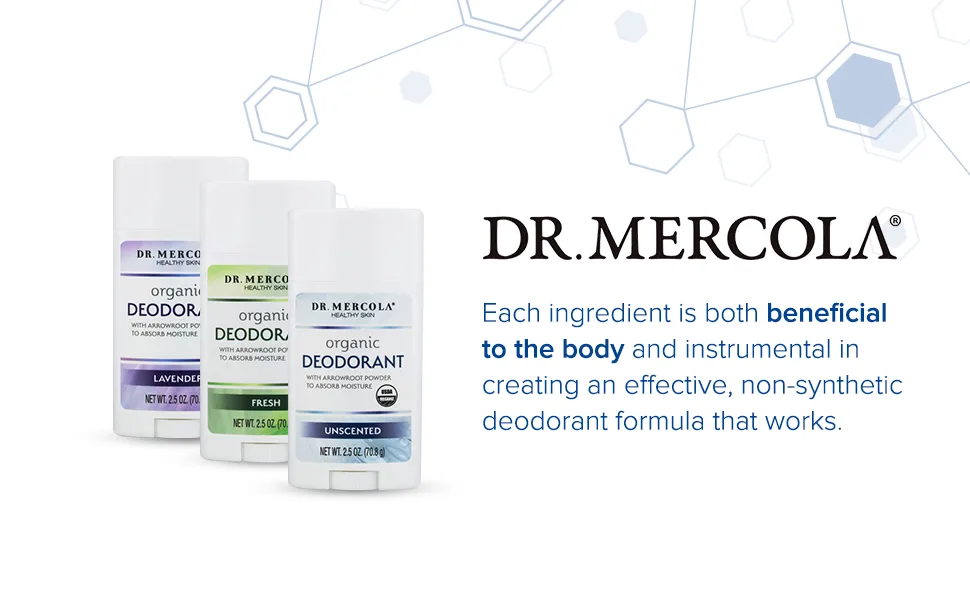Dr. Mercola Organic Deodorant Unscented 2.5 oz (70.8 g) - native deodorant for women