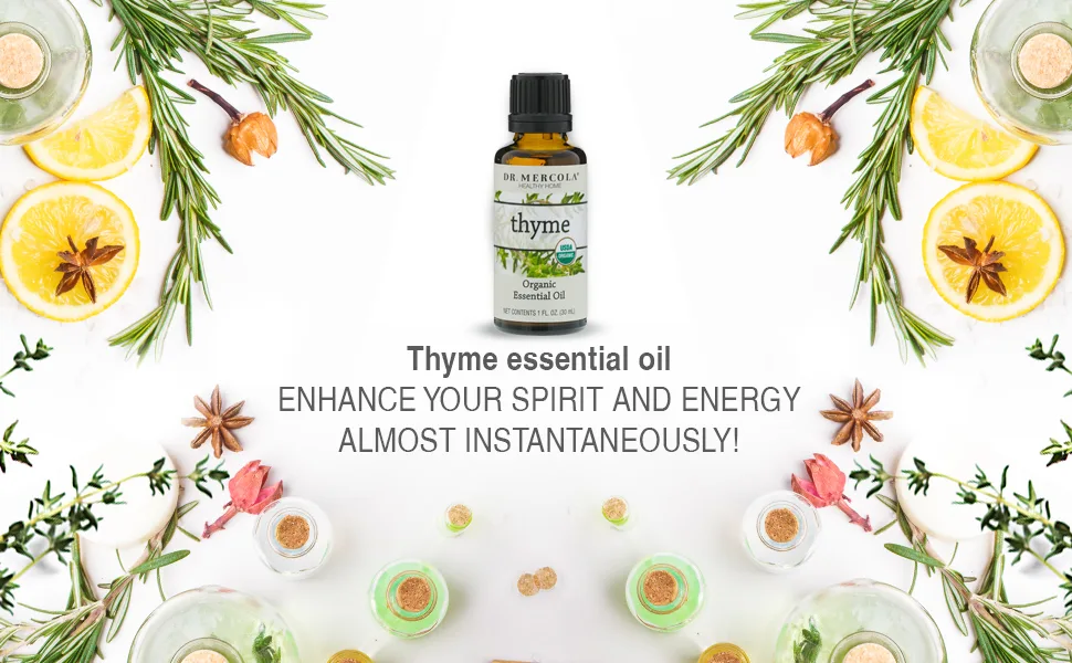 Dr. Mercola Organic Essential Oil Thyme 1 fl oz (30 ml) - thyme essential oil