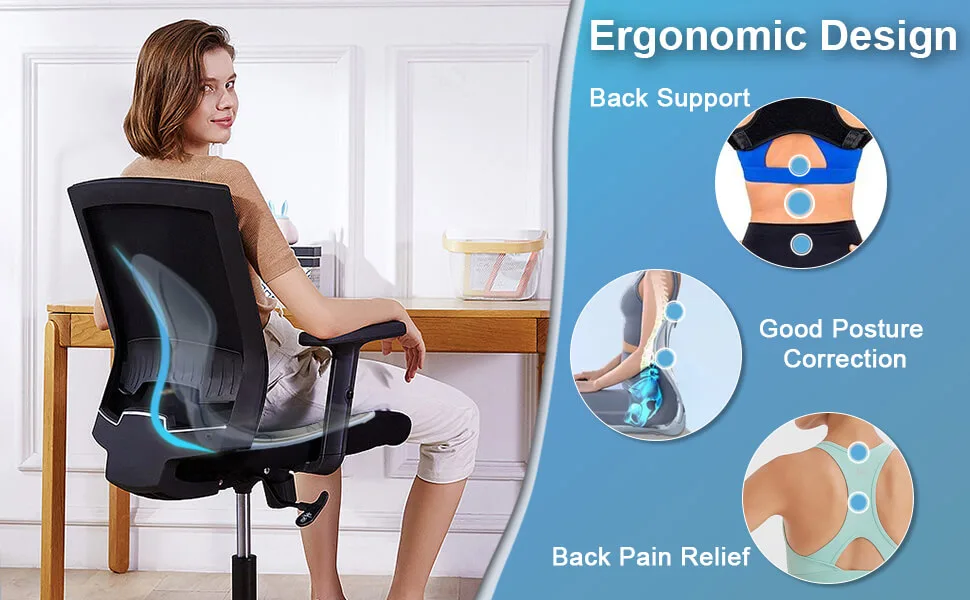 Lumbar Support Pillow for Office Chair, Ergonomic Back Support for Posture Correction and Back Pain Relief, Seat Cushion for Desk Chair, Bed and Floor (Medium - Grey) - product information 2