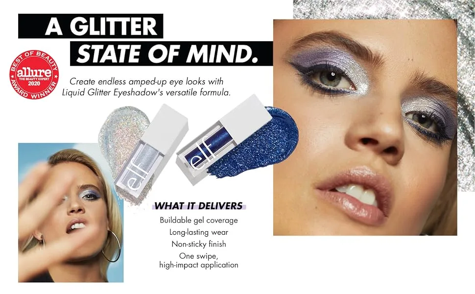 E.L.F. Liquid Glitter Eyeshadow Disco Queen 0.1 fl oz (3 ml) - elf, liquid glitter eyeshadow