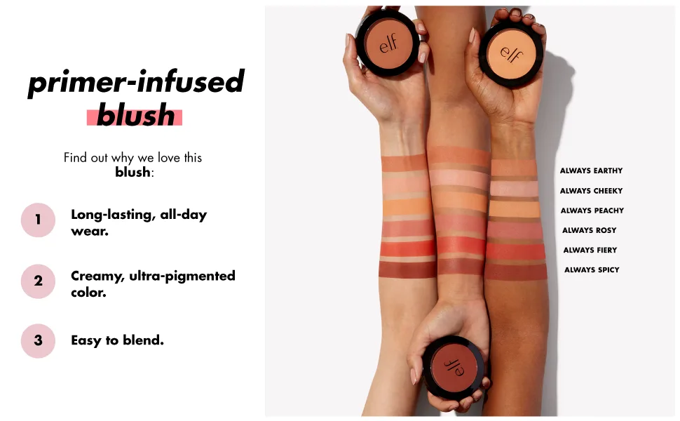 E.L.F. Primer-Infused Blush Always Cheeky 0.35 oz (10 g) - product information 2