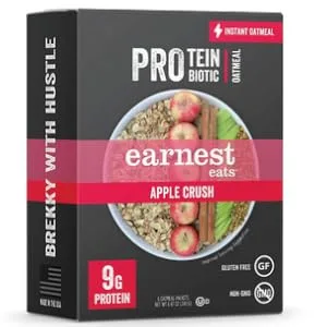 Earnest Eats Protein & Probiotic Instant Oatmeal Apple Crush 6 Packets 8.47 oz (240 g) - product information 2