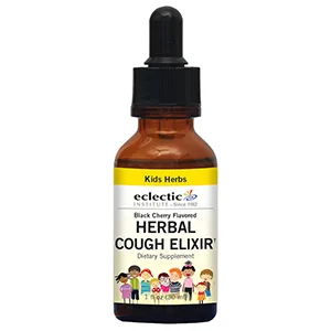 Eclectic Institute Herbs For Kids Herbal Cough Elixir Black Cherry Flavored 1 fl oz (30 ml) - product information 2