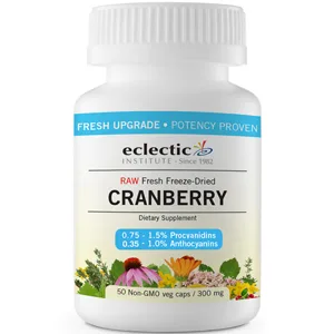 Eclectic Institute Raw Fresh Freeze-Dried Cranberry 300 mg 120 Non-GMO Veg Caps - product information 2