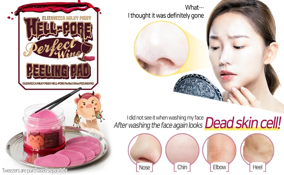 Elizavecca Milky Piggy Hell-Pore Perfect Wine Sparking Peeling Pad 30 Sheets - peeling pad