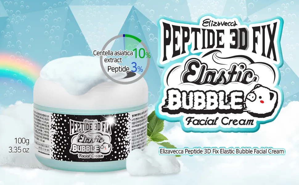 Elizavecca Peptide 3D Fix Elastic Bubble Facial Cream 3.53 oz (100 g) - peptide 3d fix elastic bubble cream